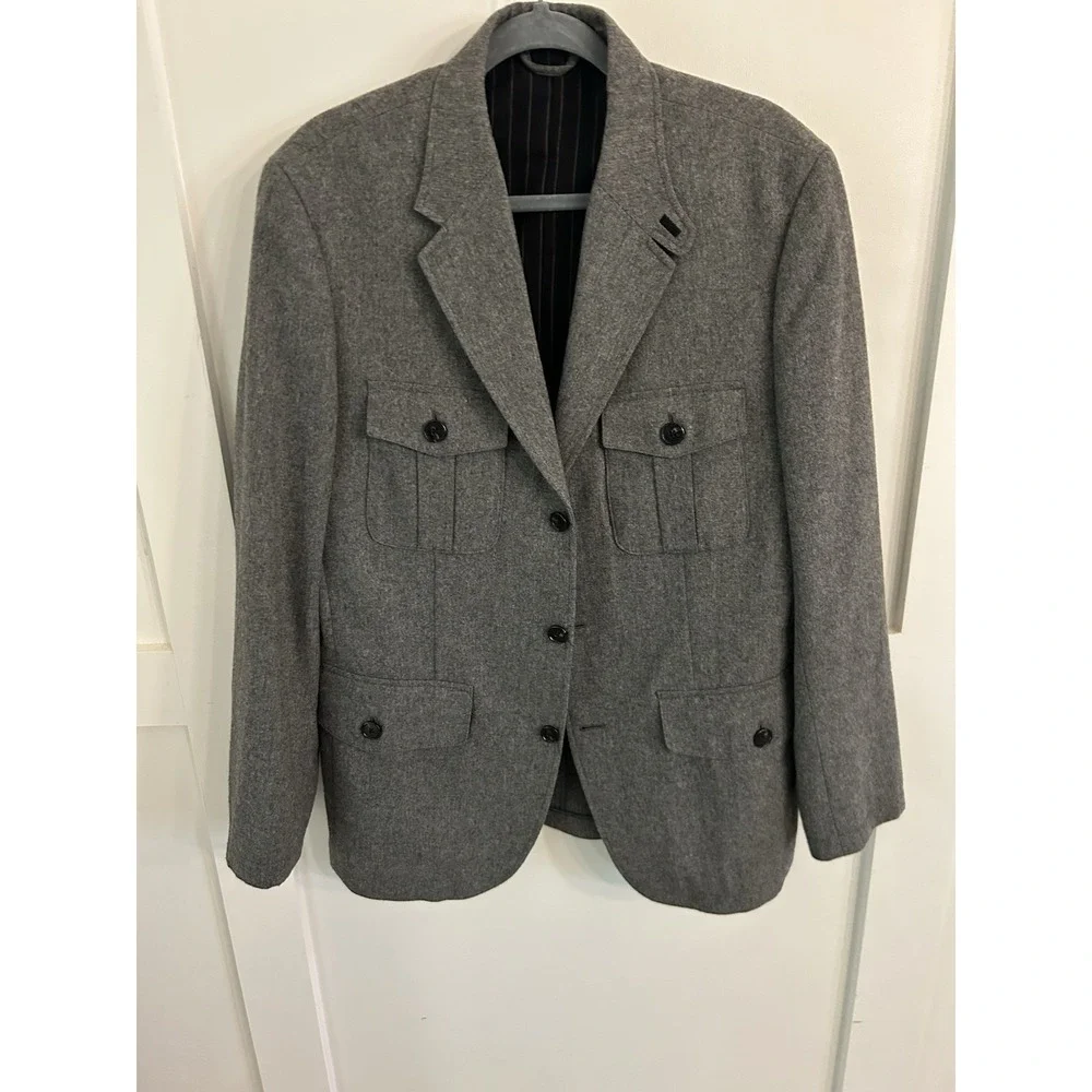 Tasso Elba Mens Gray Fleck Sport Coat Jacket Hunting Shooting Jacket M 39-41